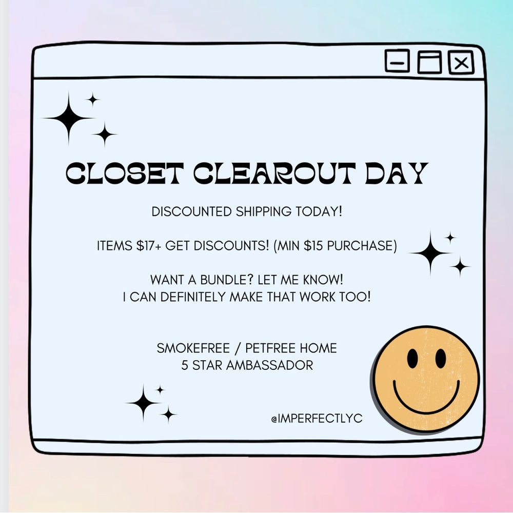 *Today! Sun Aug 17!* Closet Clear-out! 🥳